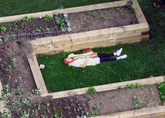 Just Relaxing in the Garden With a Hot Dog Costume