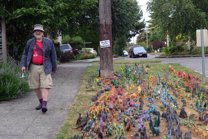Over 1,000 Plastic Dinosaurs in the Front Yard